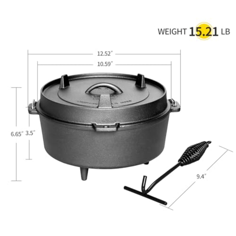 Panci Besi Cor Berlapis Bumbu  - Camp Dutch Oven Cast ulasan dan harga